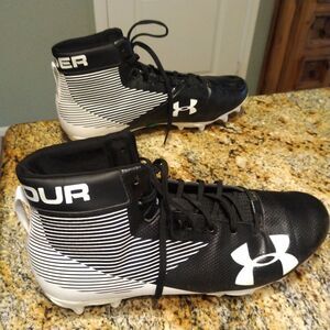 Rare Under Armour Football Cleats Hammer Cleats Mens US 12 1289774-011 Black EUC